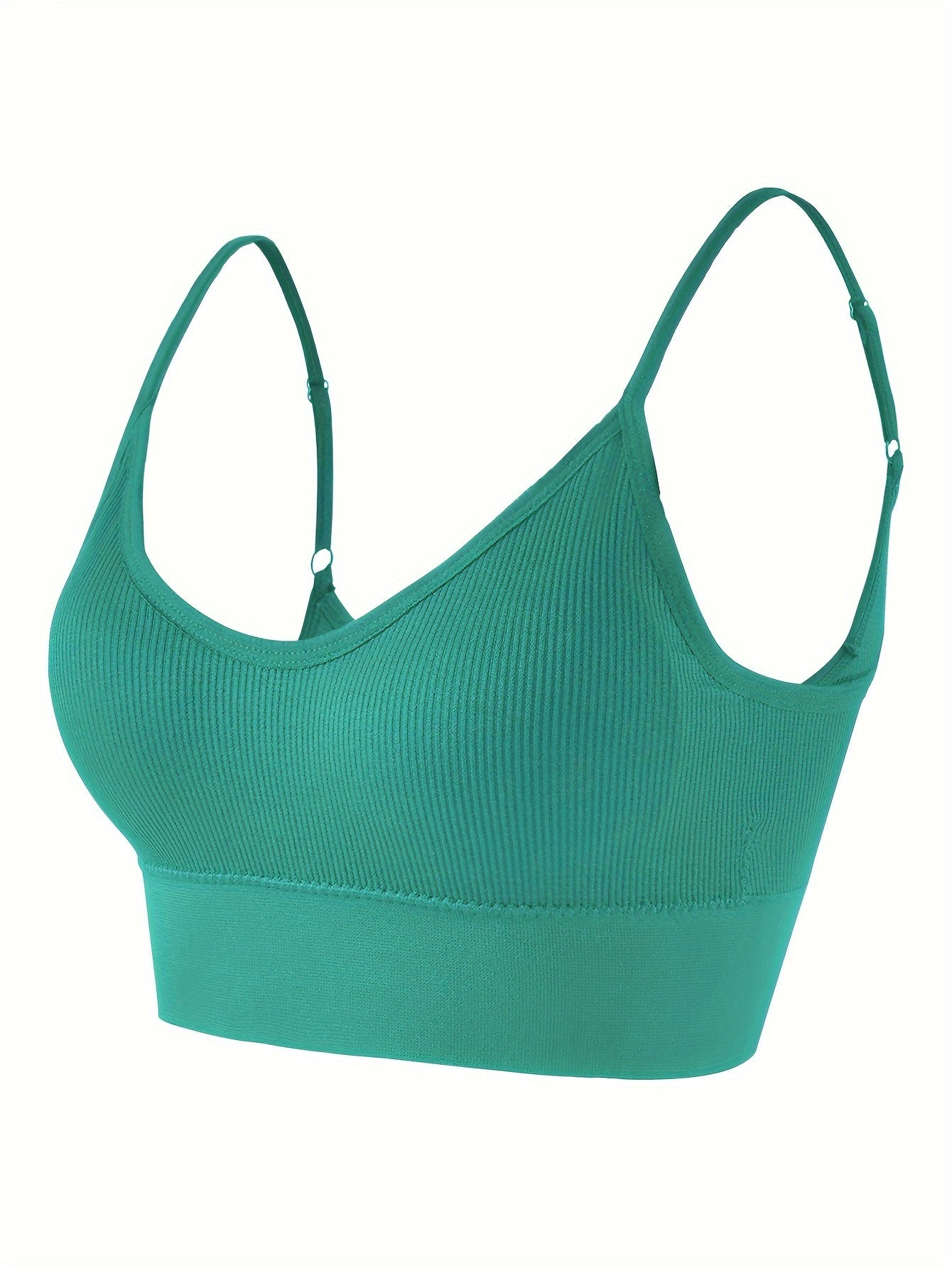 ComfyFit Solid Ribbed Sports Bra - Sports Bras for Women, Breathable Workout Fitness Intimates, Lingerie and Underwear with Superior Comfort and Support
