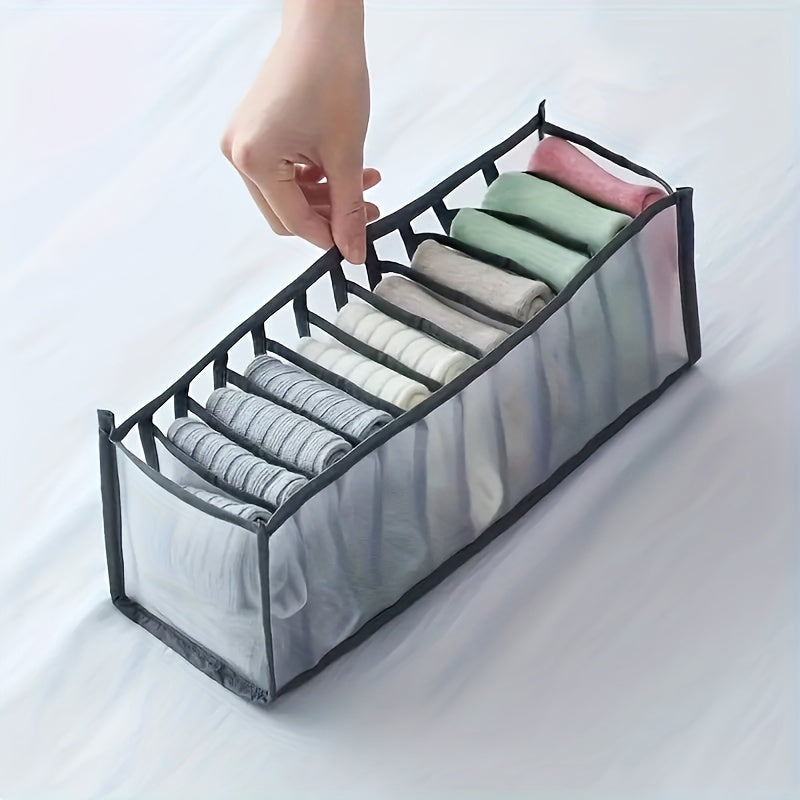 Foldable Drawer Underwear Organizer, Wardrobe Mesh Storage Box, Closet Divider Pants Bras Socks Sorting Bag
