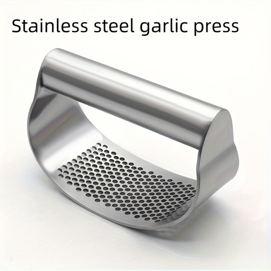 1pc, Garlic Press, Stainless Steel Garlic Press, Rocker Metal Garlic Mincer, Washable Garlic Crusher, Kitchen Garlic Chopper, Garlic Masher, Kitchen Stuff, Kitchen Gadgets Kitchen Accessories