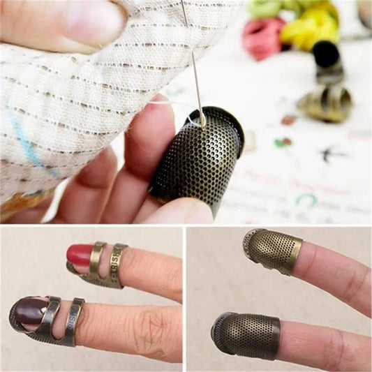 Vintage Metal Finger Protector - 1pc Sewing Thimble for Needlework and Crafting