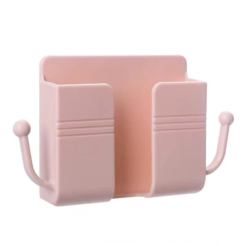 Mobile Phone Plug Wall Holder Punch Free Wall Mounted Organizer Storage Box Remote Control Mounted Charging Multifunction Hook, Easter Day, Valentine's Day, Springtime