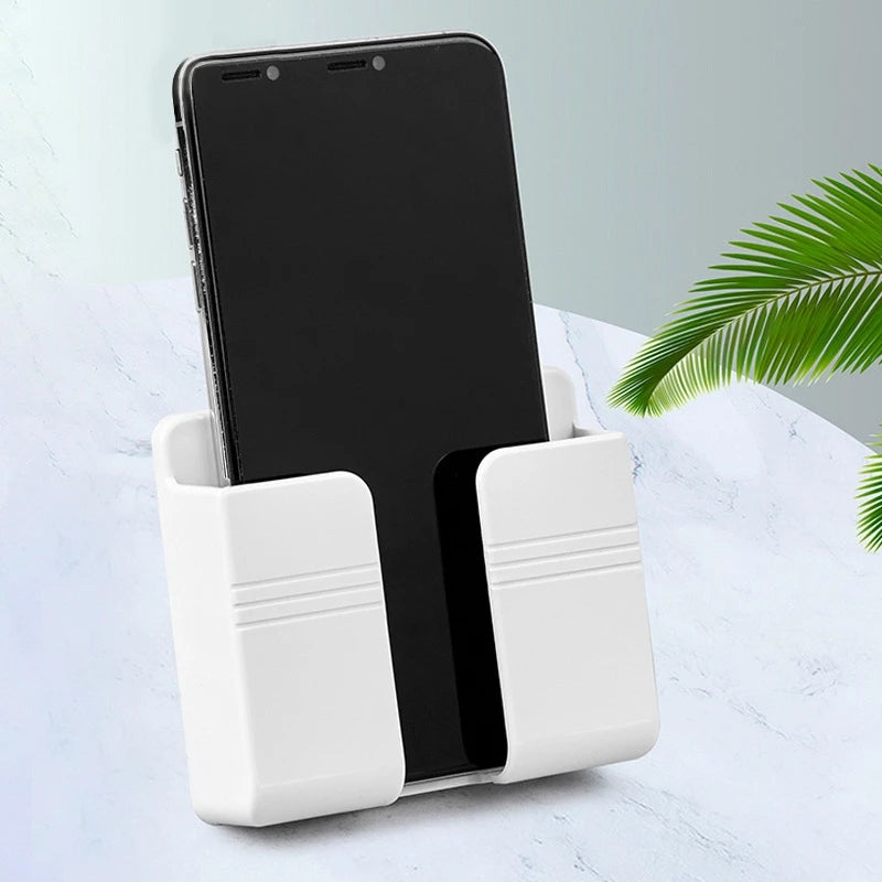 Mobile Phone Plug Wall Holder Punch Free Wall Mounted Organizer Storage Box Remote Control Mounted Charging Multifunction Hook, Easter Day, Valentine's Day, Springtime