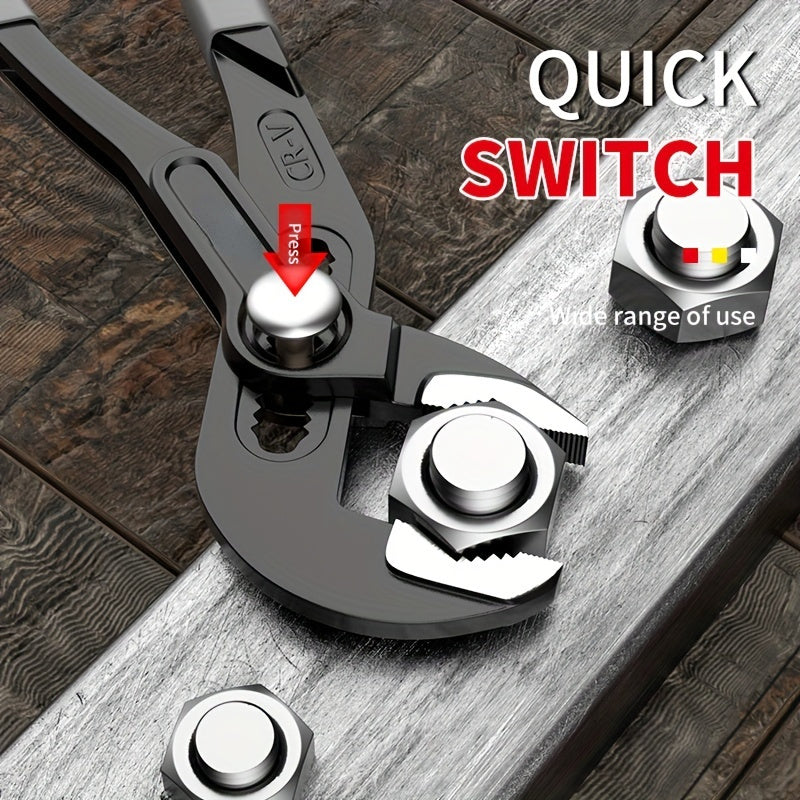 Industrial Grade Chrome Vanadium Steel All-in-One Multifunctional Tool, Combination Pliers, Pump Pliers, and Wrench, Heavy-Duty Grip Hand Tools