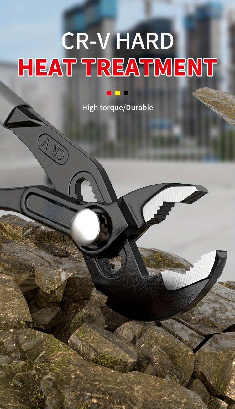 Industrial Grade Chrome Vanadium Steel All-in-One Multifunctional Tool, Combination Pliers, Pump Pliers, and Wrench, Heavy-Duty Grip Hand Tools