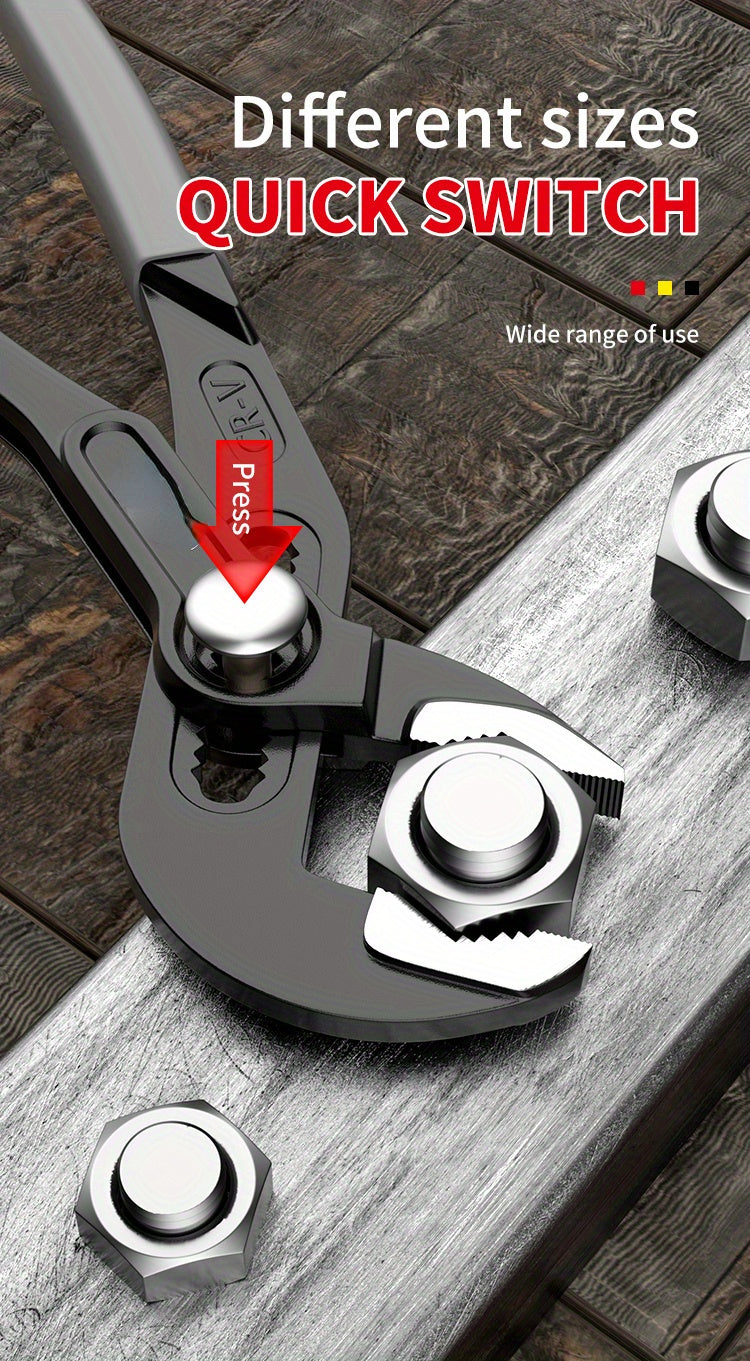 Industrial Grade Chrome Vanadium Steel All-in-One Multifunctional Tool, Combination Pliers, Pump Pliers, and Wrench, Heavy-Duty Grip Hand Tools