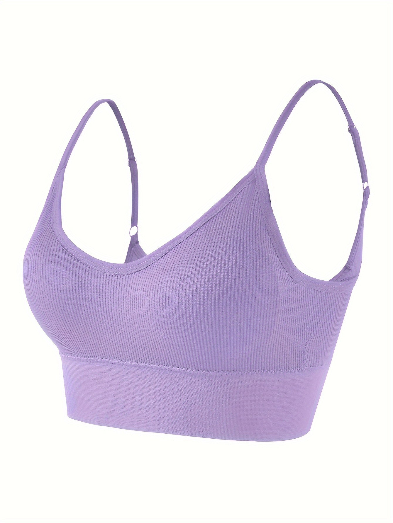 ComfyFit Solid Ribbed Sports Bra - Sports Bras for Women, Breathable Workout Fitness Intimates, Lingerie and Underwear with Superior Comfort and Support