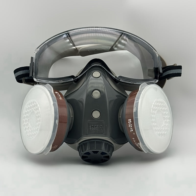 Enhanced Visibility, Reusable Respirator Kit with Anti-Fog Goggles - Hypoallergenic, Dust & Chemical Protection for Painting, Industrial Work, and Pesticide Application