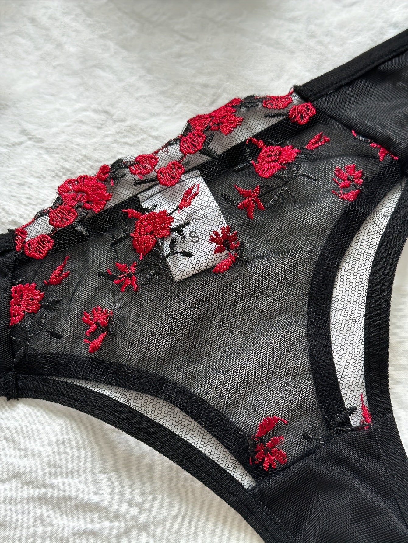 Sexy Floral Embroidery Lingerie Set - Women's Mesh Unlined Bra and Panty, Delicate Underwear for Romantic Nights - Soft, Breathable, and Comfortable