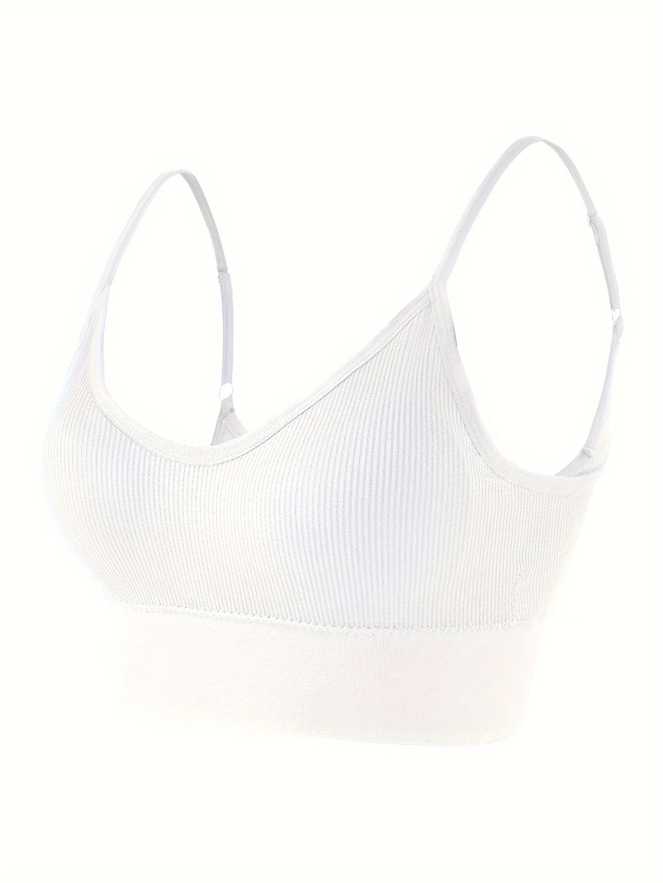 ComfyFit Solid Ribbed Sports Bra - Sports Bras for Women, Breathable Workout Fitness Intimates, Lingerie and Underwear with Superior Comfort and Support