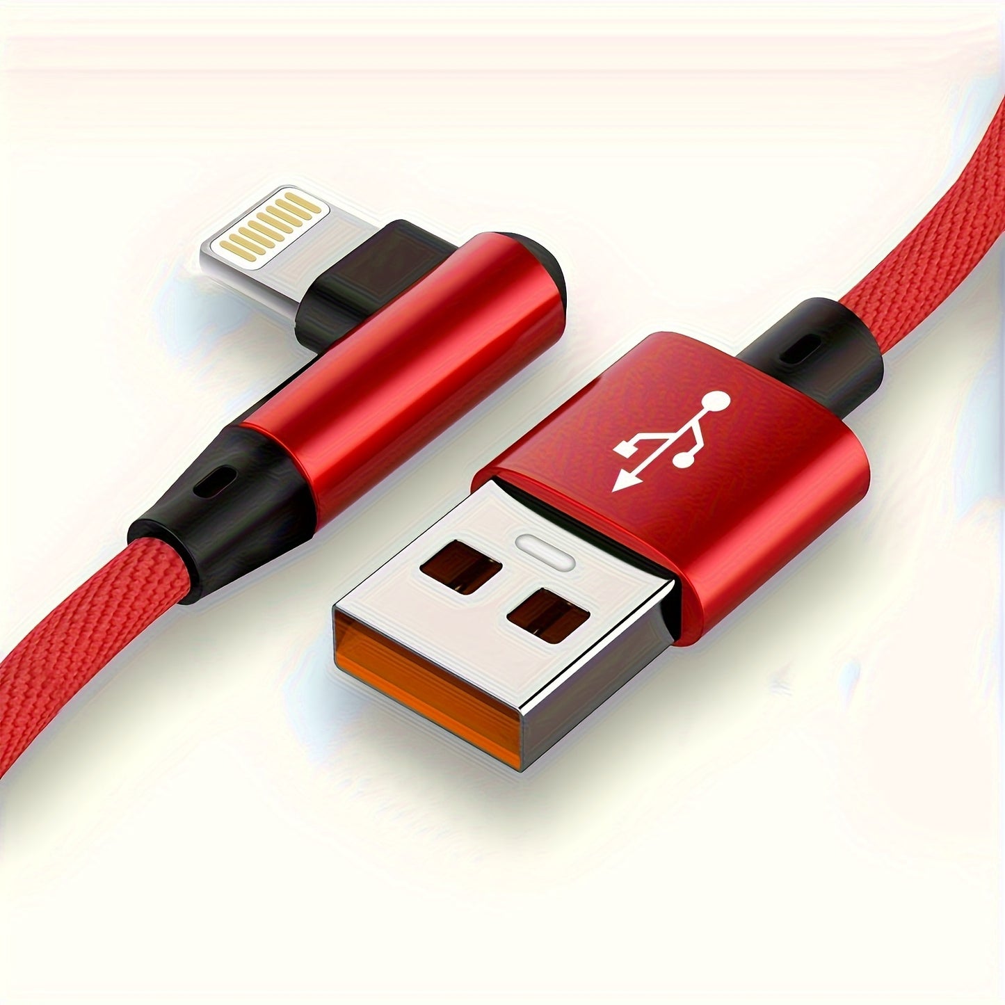 Fast Charging 90 Degree USB Cable for iPhone, iPad & More - Compatible with iPhone 14/13/12/11/X/8/7/7Plus/6/6S/5