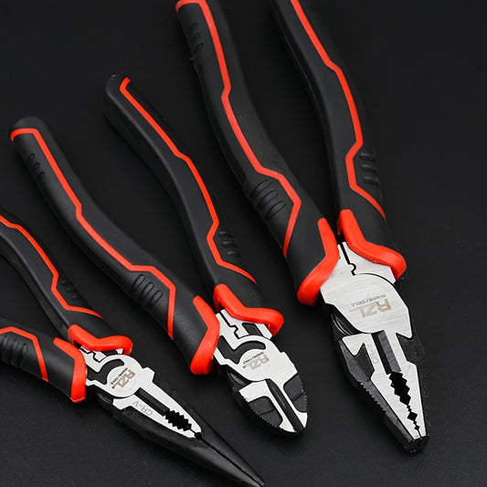 8-in-1 Industrial Grade Chrome Vanadium Steel Pliers Set - Multifunctional Electrician's Tool with Wire Cutter, Durable Wire & Screwdriver Features