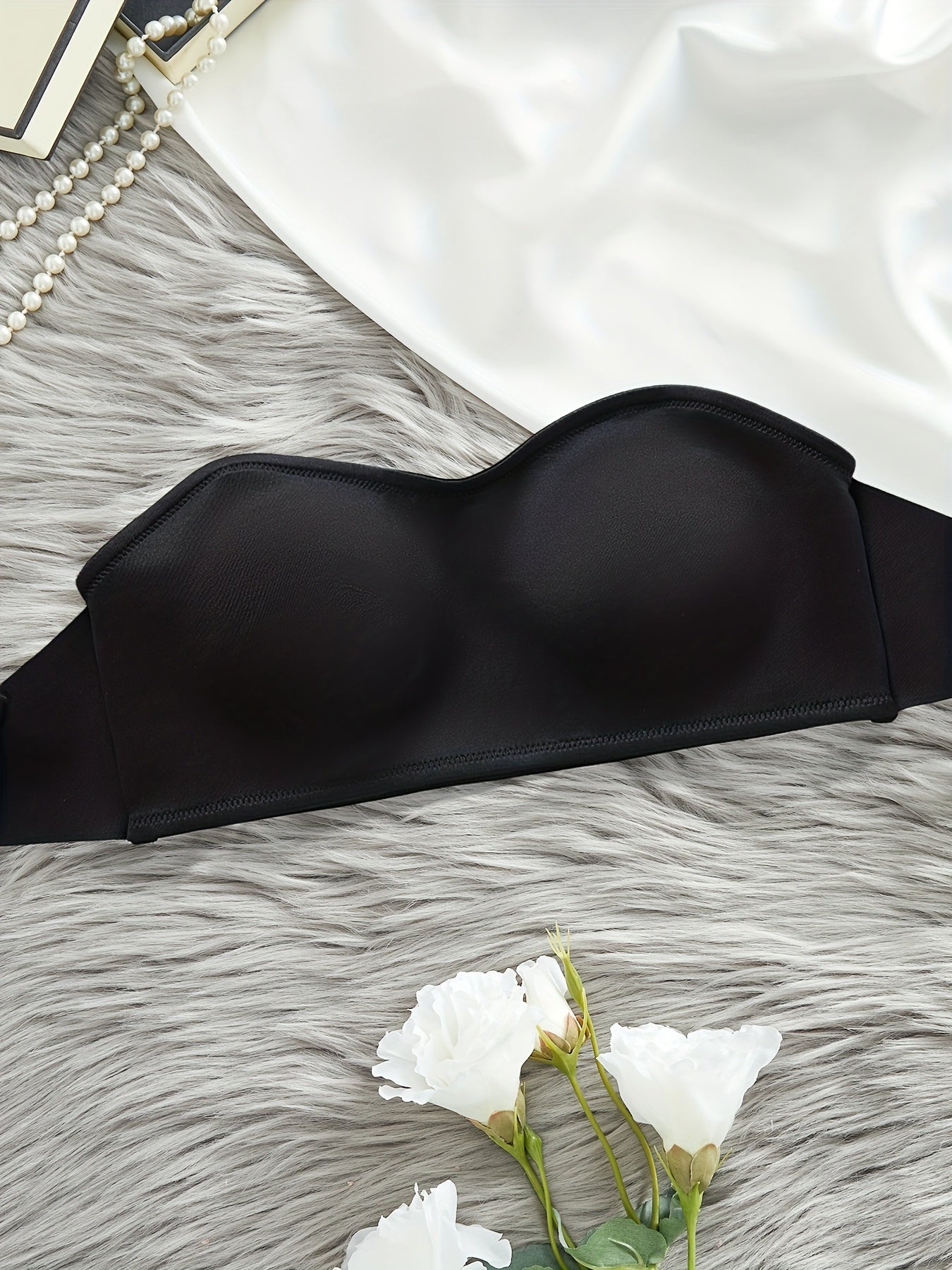 Front Buckle Strapless Bra, Wireless Non Padded Bandeau Bra, Women's Lingerie & Underwear