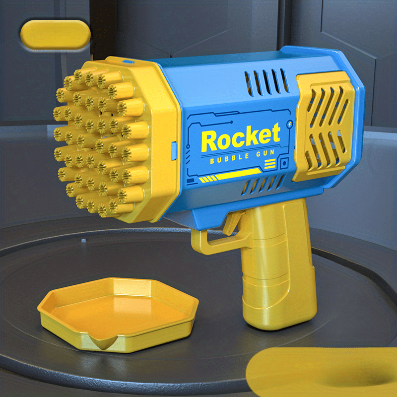 One Pack Of Children's 40 Holes Rocket Launcher Handheld Portable Electric Automatic Bubble Gun LED Light For Boys And Girls Gathering Party Birthday Halloween Christmas Gift Carnival