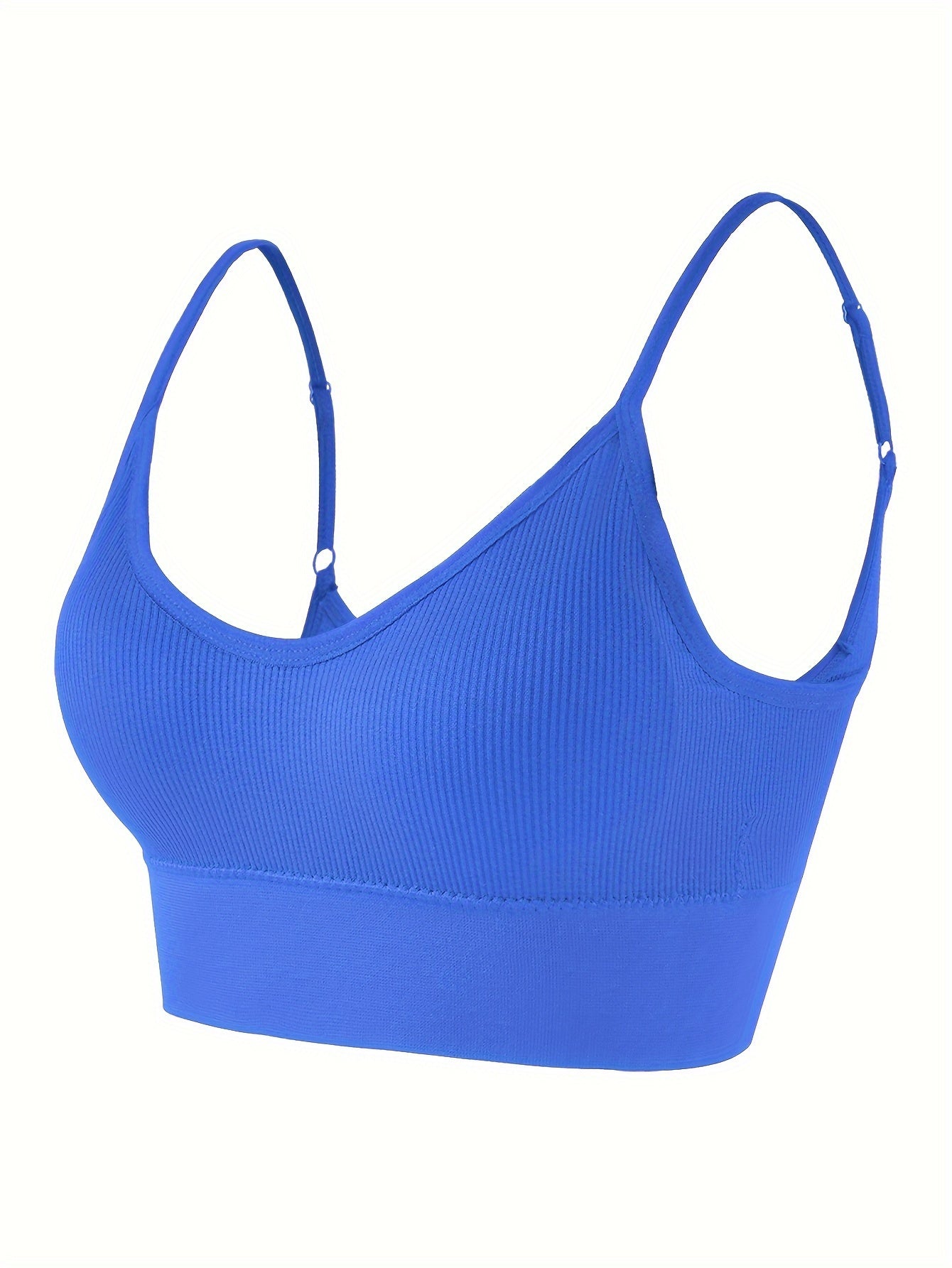 ComfyFit Solid Ribbed Sports Bra - Sports Bras for Women, Breathable Workout Fitness Intimates, Lingerie and Underwear with Superior Comfort and Support