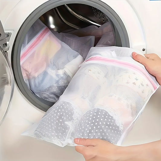 3pcs Laundry Bag Set with Zipper - Durable Polyester Mesh Washing Bags for Delicates, Shirts, Bras, Socks & Underwear - Protective Travel Storage Pouches