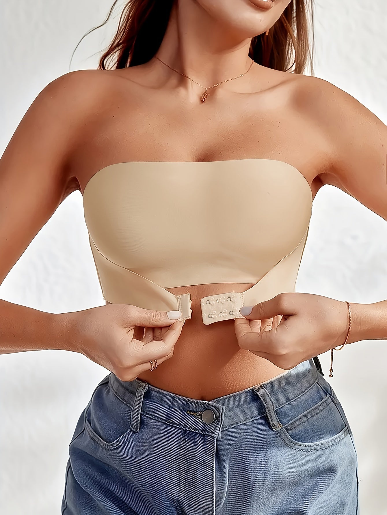 Sultry Strapless Bandeau Bra - Wireless, Non Padded, Front Buckle Bras for Women - Sexy, Comfortable, and Confident Erotic Clothing for Everyday Wear