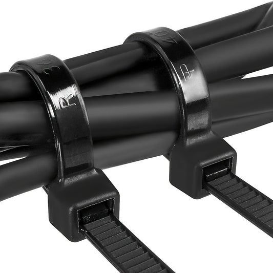 300pcs Heavy-Duty Nylon Cable Ties Set - Assorted Sizes 16"/8"/6", High Tensile Strength, UV Resistant, Self-Locking, Easy to Use, Black Zip Ties for Home, Office, and Industrial Cable Management, Organization, and Wire Bundl