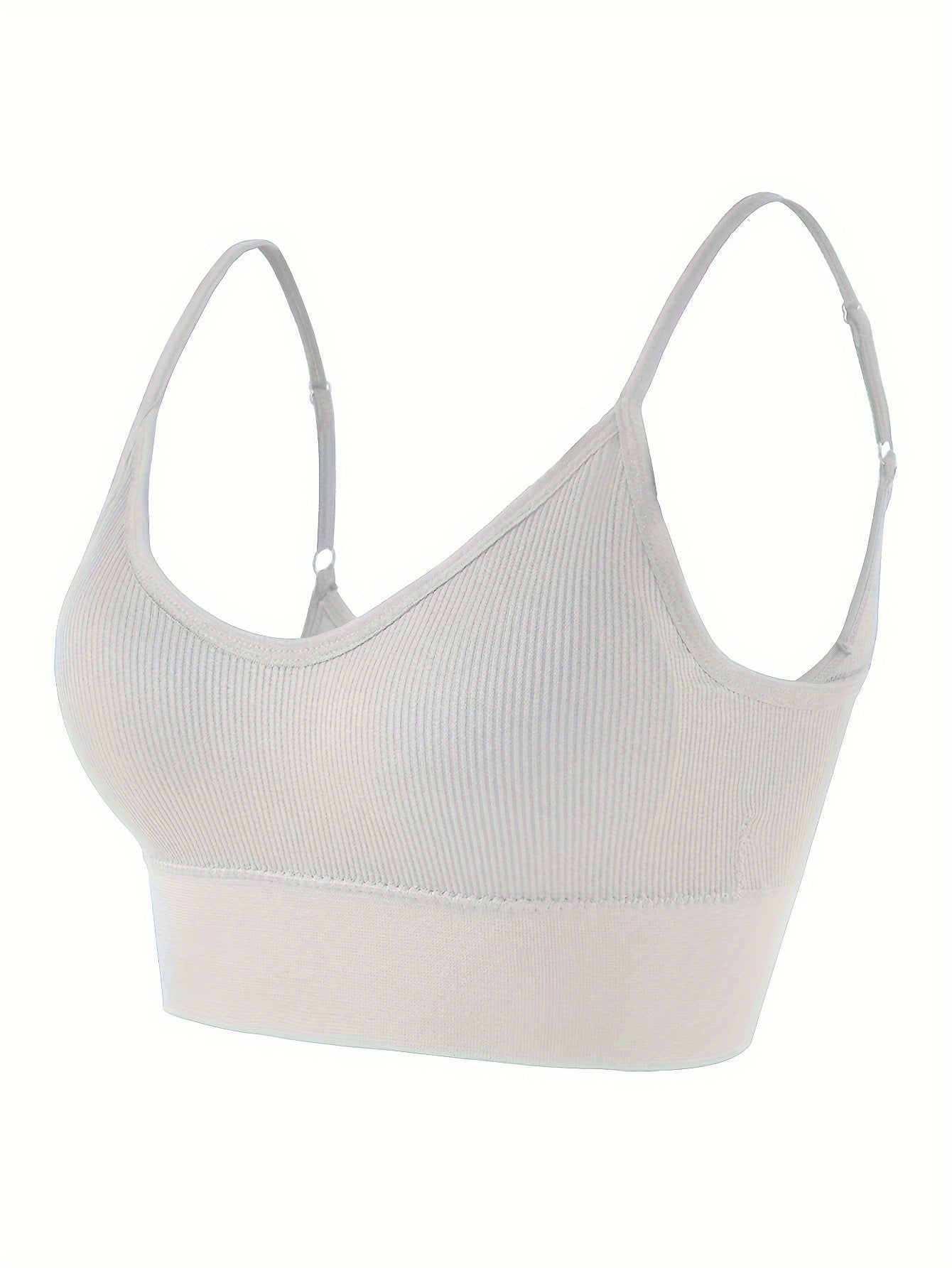 ComfyFit Solid Ribbed Sports Bra - Sports Bras for Women, Breathable Workout Fitness Intimates, Lingerie and Underwear with Superior Comfort and Support