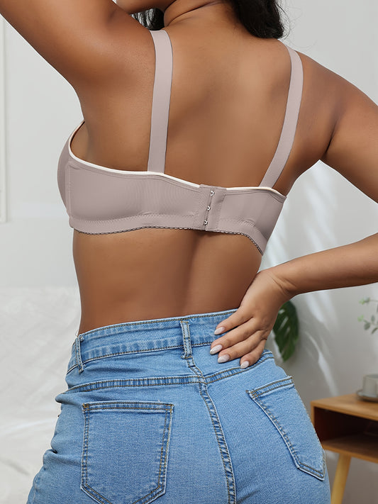 5-Pack of Fashionable Wireless Bras - Printed with Adjustable Straps for Custom Fit, Offering Seamless, Wire-Free Comfort - Available in a Vibrant Assortment of Colors