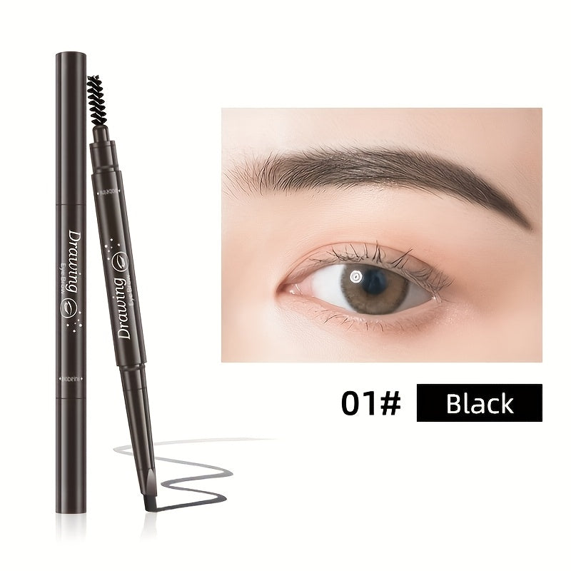 Waterproof 5 Colors Natural Makeup Double Heads Automatic Eyebrow Pencil Waterproof Long-lasting Easy Ware Eyebrow Pen With Eyebrow Brush