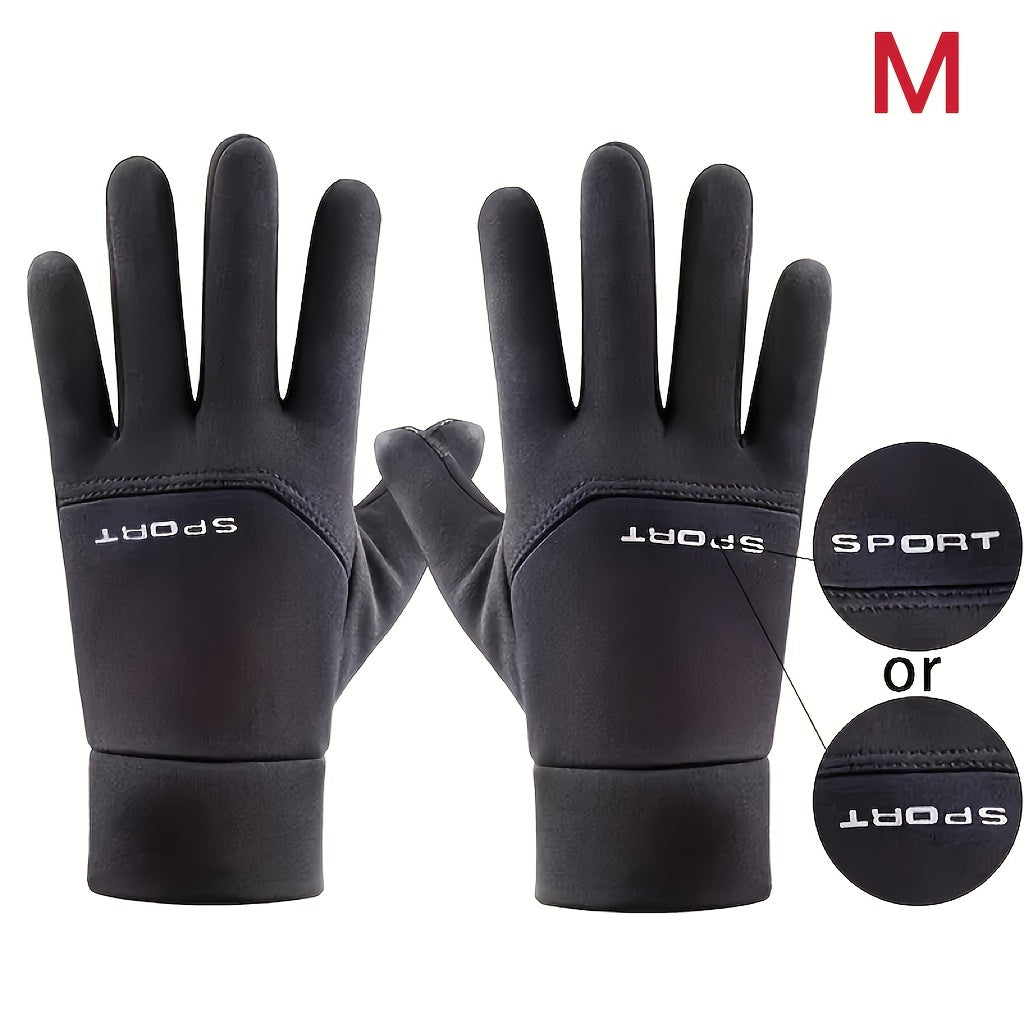 Autumn and Winter Outdoor Plus Velvet Cold Safeguard Gloves, Sports Riding Ski Touch Screen Gloves, Men's Warm Gloves
