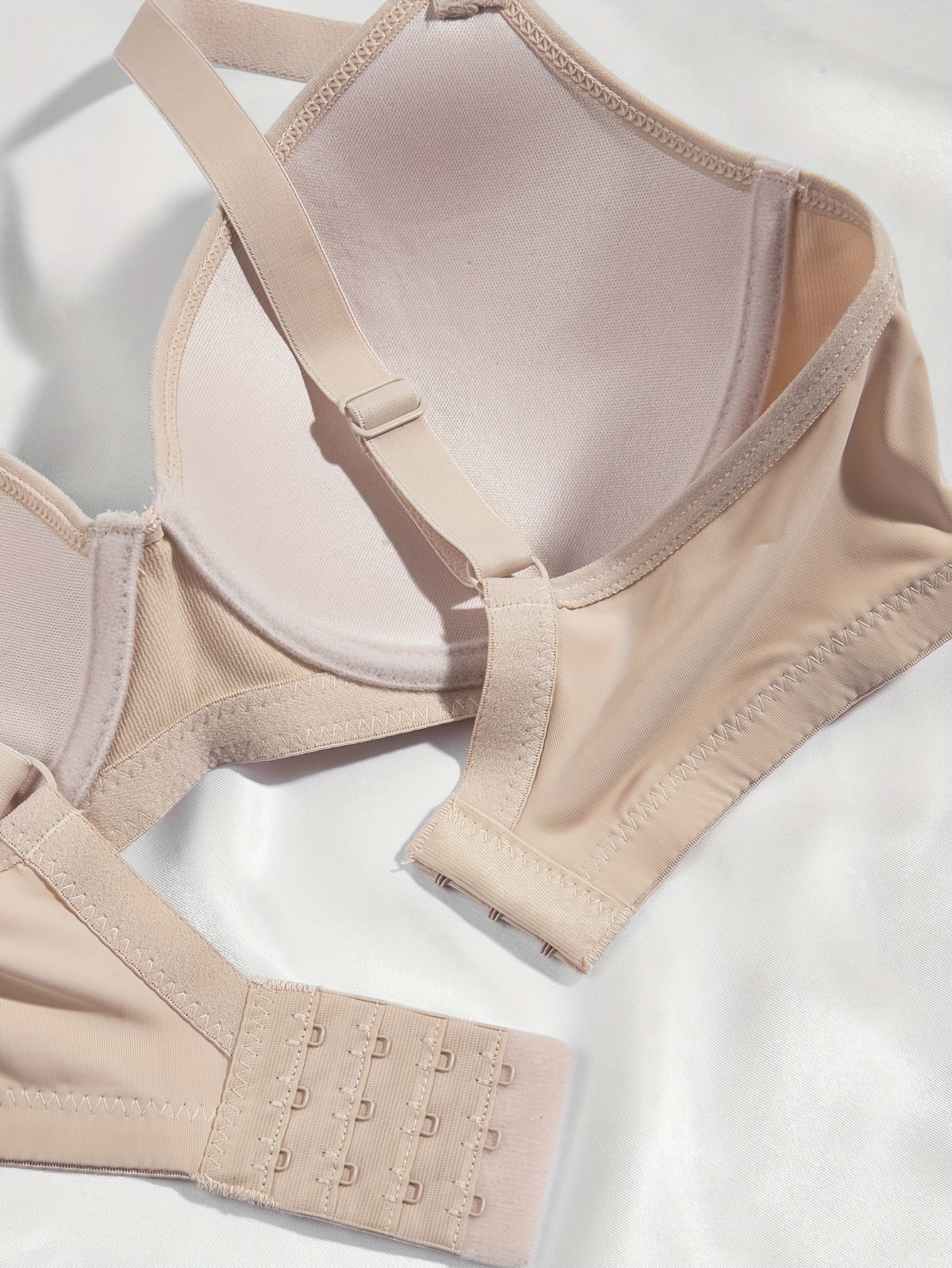 3pcs Simple Solid T-Shirt Bras, Comfy & Breathable Push Up Bra, Women's Lingerie & Underwear