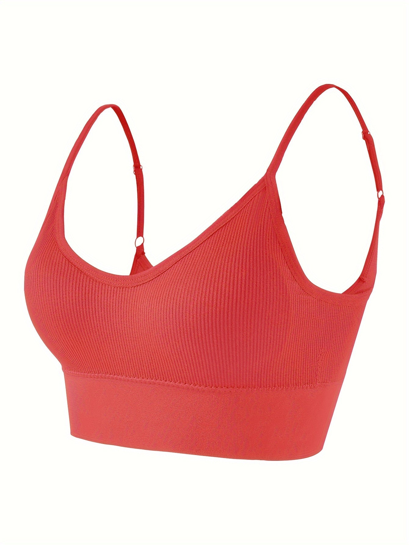 ComfyFit Solid Ribbed Sports Bra - Sports Bras for Women, Breathable Workout Fitness Intimates, Lingerie and Underwear with Superior Comfort and Support