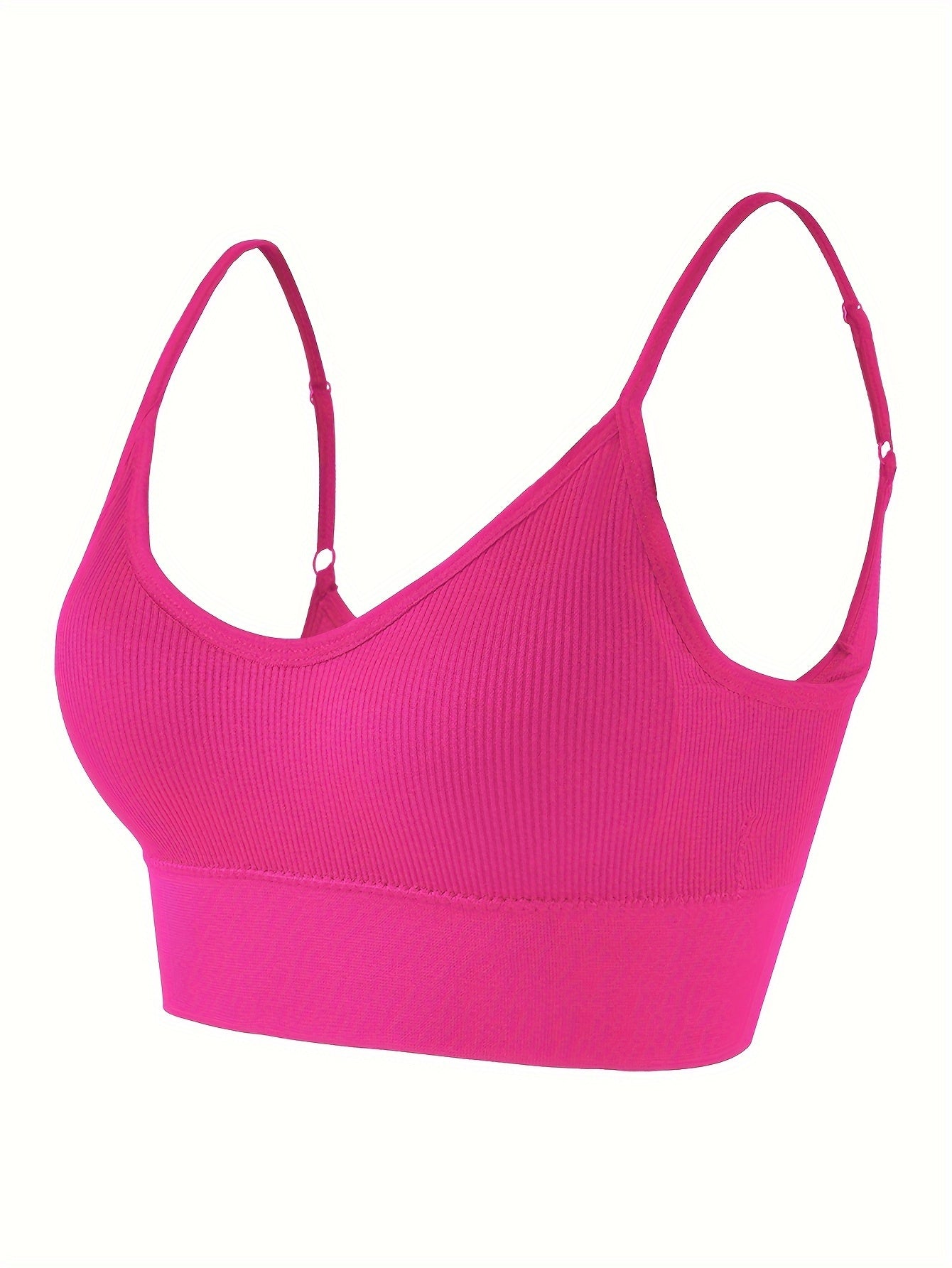 ComfyFit Solid Ribbed Sports Bra - Sports Bras for Women, Breathable Workout Fitness Intimates, Lingerie and Underwear with Superior Comfort and Support