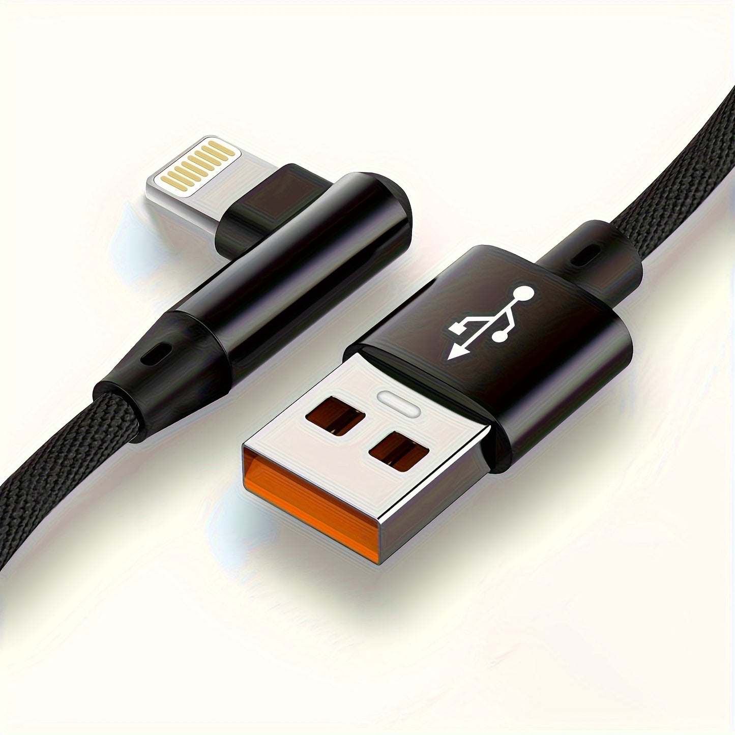 Fast Charging 90 Degree USB Cable for iPhone, iPad & More - Compatible with iPhone 14/13/12/11/X/8/7/7Plus/6/6S/5