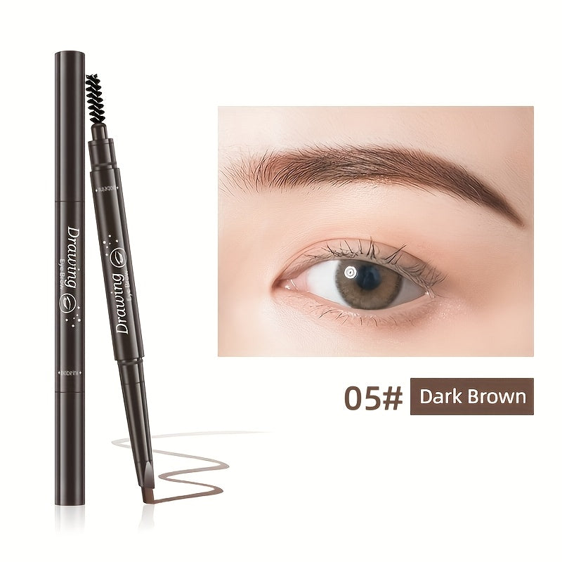 Waterproof 5 Colors Natural Makeup Double Heads Automatic Eyebrow Pencil Waterproof Long-lasting Easy Ware Eyebrow Pen With Eyebrow Brush