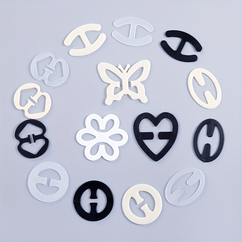 4/8/12/16pcs Floral Shape Invisible Bra Strap Clips, Non-slip Buckles Conceal Bra Straps For Braless Look, Women's Lingerie & Underwear Accessories