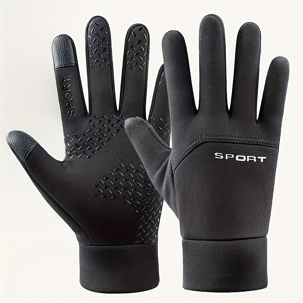 Autumn and Winter Outdoor Plus Velvet Cold Safeguard Gloves, Sports Riding Ski Touch Screen Gloves, Men's Warm Gloves