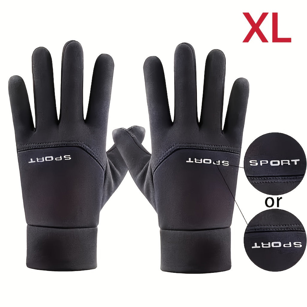 Autumn and Winter Outdoor Plus Velvet Cold Safeguard Gloves, Sports Riding Ski Touch Screen Gloves, Men's Warm Gloves