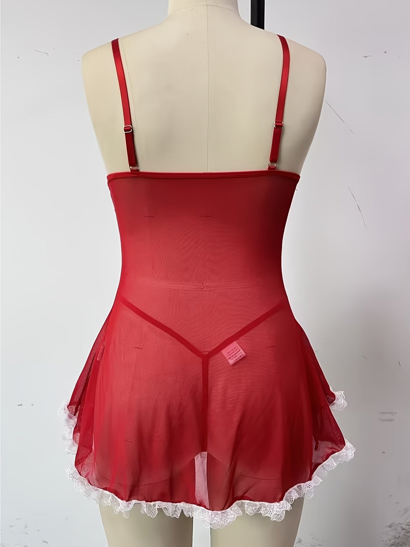 Sexy Babydoll for Women Spaghetti Strap Lace Sheer Chemise Lingerie V Neck Slip Dress Clothing Clothing with G-String Set