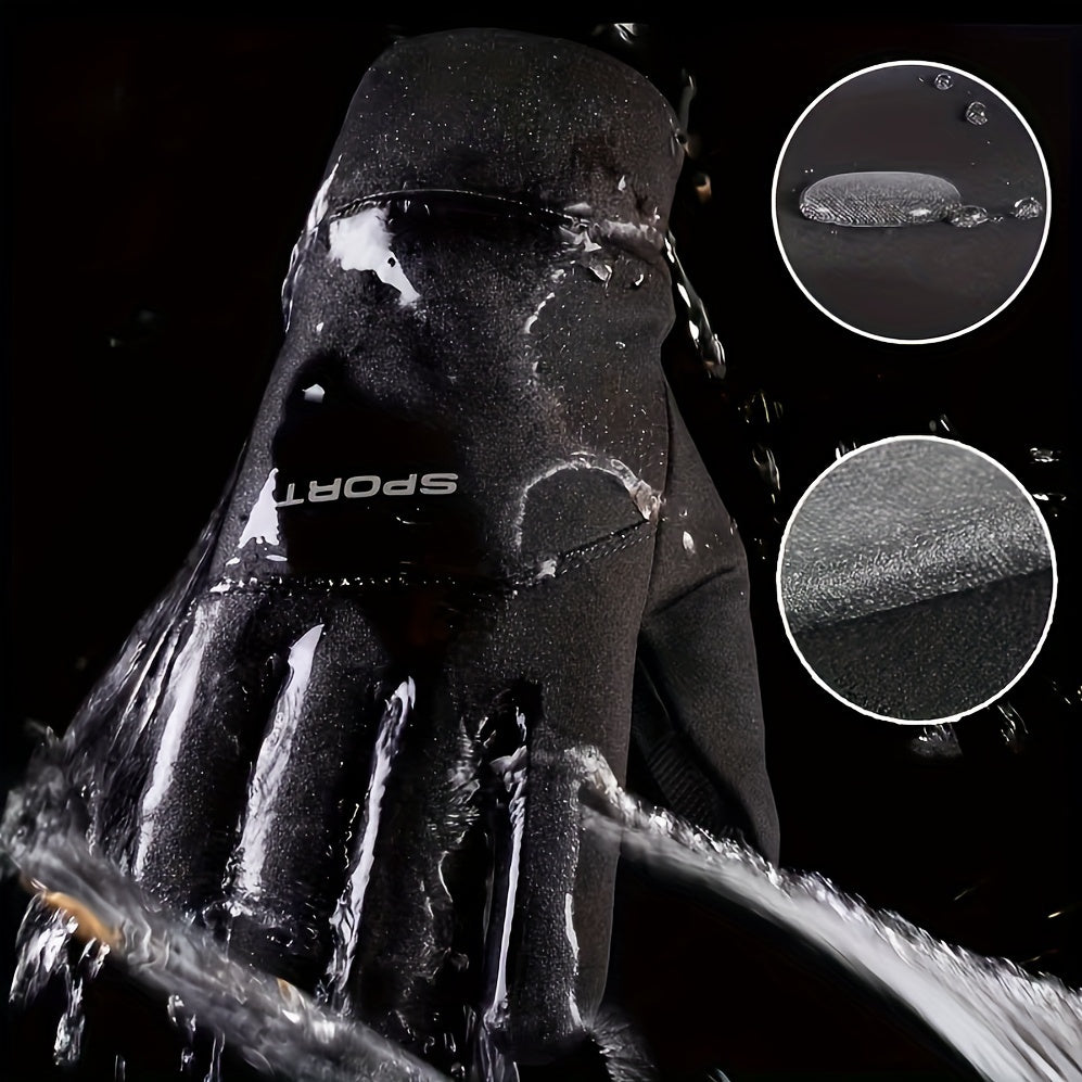 Autumn and Winter Outdoor Plus Velvet Cold Safeguard Gloves, Sports Riding Ski Touch Screen Gloves, Men's Warm Gloves