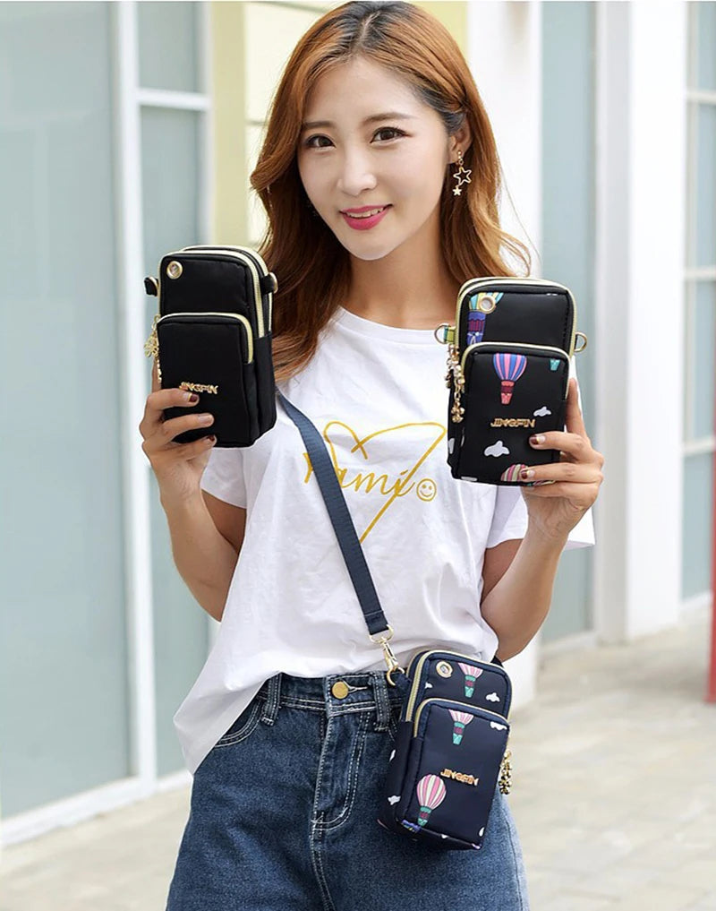Casual Waterproof Nylon Crossbody Bags Women Messenger Shoulder Bag Female Small Cell Phone Handbags Purses Sports Pouch Bag