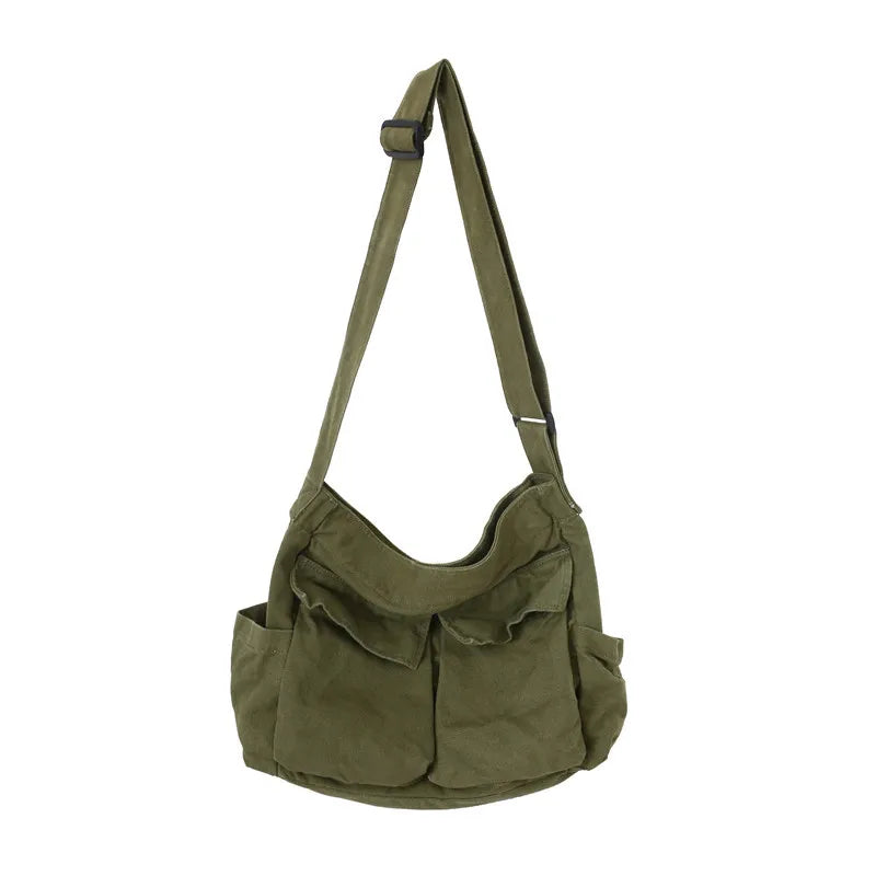 Women Vintage Handbag Canvas Teenager Shoulder Tote Bags Messenger Bags Ladies Casual Handbag Crossbody Purse