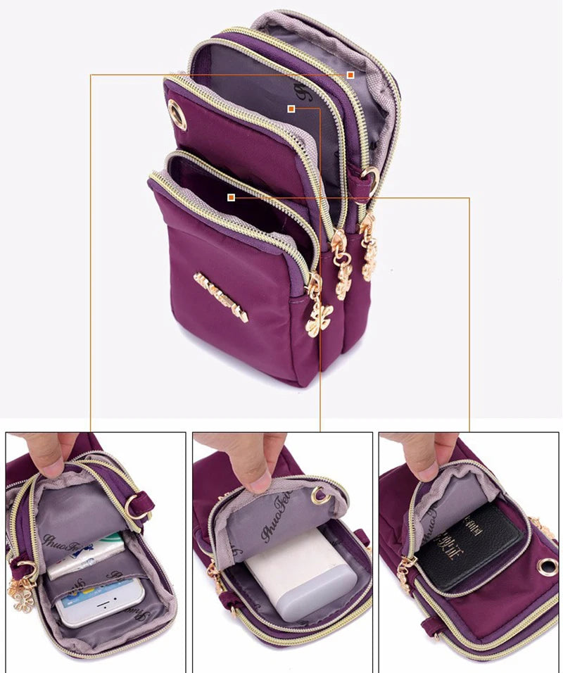 Casual Waterproof Nylon Crossbody Bags Women Messenger Shoulder Bag Female Small Cell Phone Handbags Purses Sports Pouch Bag