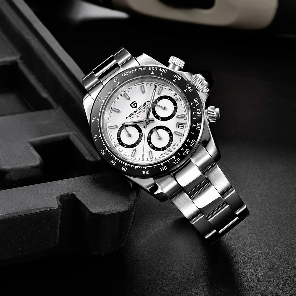 PAGANI DESIGN 2024 New PD-1644 Meteorite Dial Fashion Men Quartz Wristwatches 100M Sapphire Glass Chronograph relogio masculino