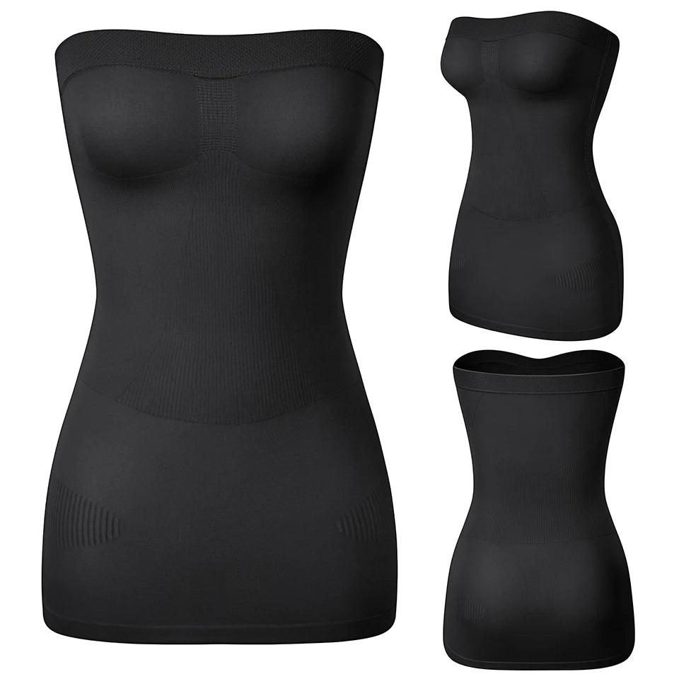 Women Shapewear Strapless Full Slips for Under Dresses Tummy Control Slips Slimming Skirts Full Body Shaper Underwear