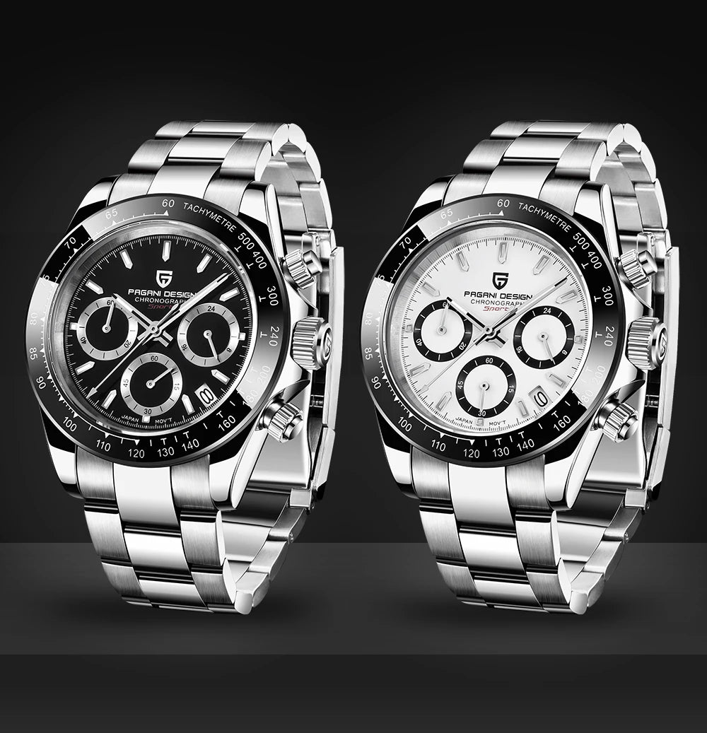 PAGANI DESIGN 2024 New PD-1644 Meteorite Dial Fashion Men Quartz Wristwatches 100M Sapphire Glass Chronograph relogio masculino