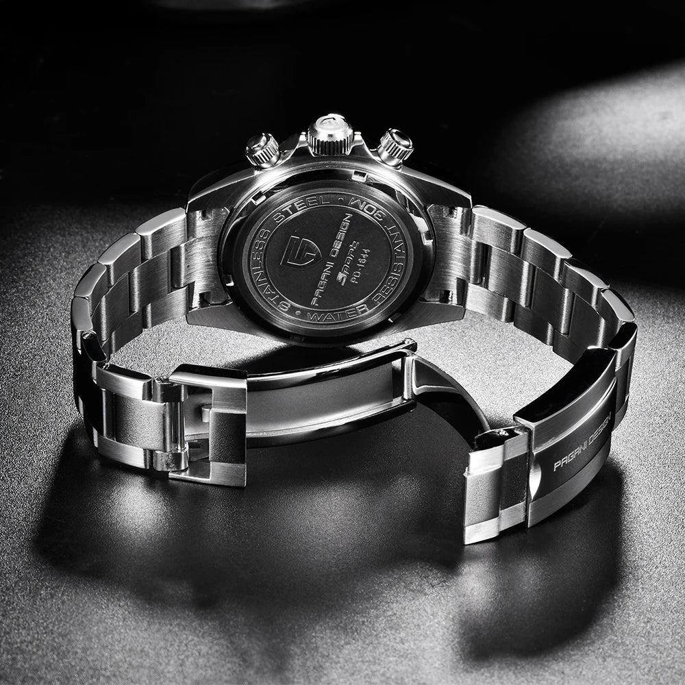 PAGANI DESIGN 2024 New PD-1644 Meteorite Dial Fashion Men Quartz Wristwatches 100M Sapphire Glass Chronograph relogio masculino