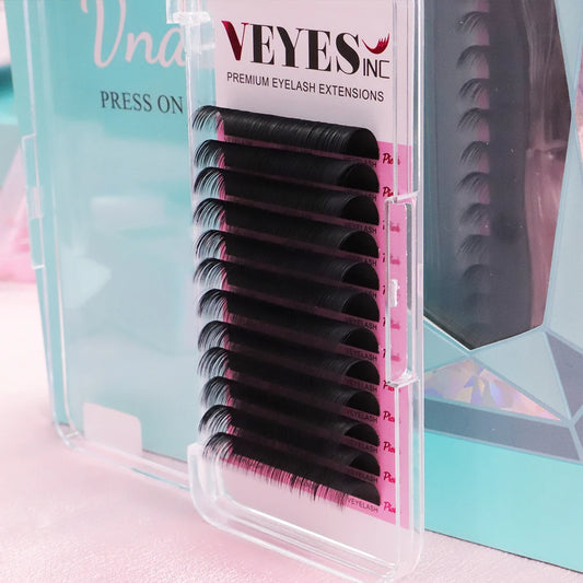 VEYES Classic C D Curl Satin Faux Mink Individual Lash Extensions 8-20mm Private Label Cashmere Wholesale Mix Including 30mm BC