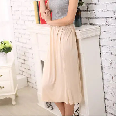Woman Half Slips Modal Solid Skirt Petticoat Knee Length dress Lady Underskirts Vestidos Summer Cheap Skirts Underdress Summer