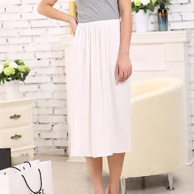 Woman Half Slips Modal Solid Skirt Petticoat Knee Length dress Lady Underskirts Vestidos Summer Cheap Skirts Underdress Summer