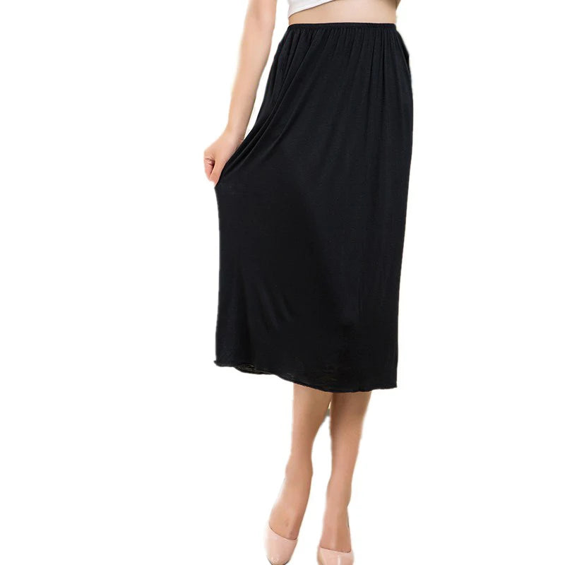 Woman Half Slips Modal Solid Skirt Petticoat Knee Length dress Lady Underskirts Vestidos Summer Cheap Skirts Underdress Summer