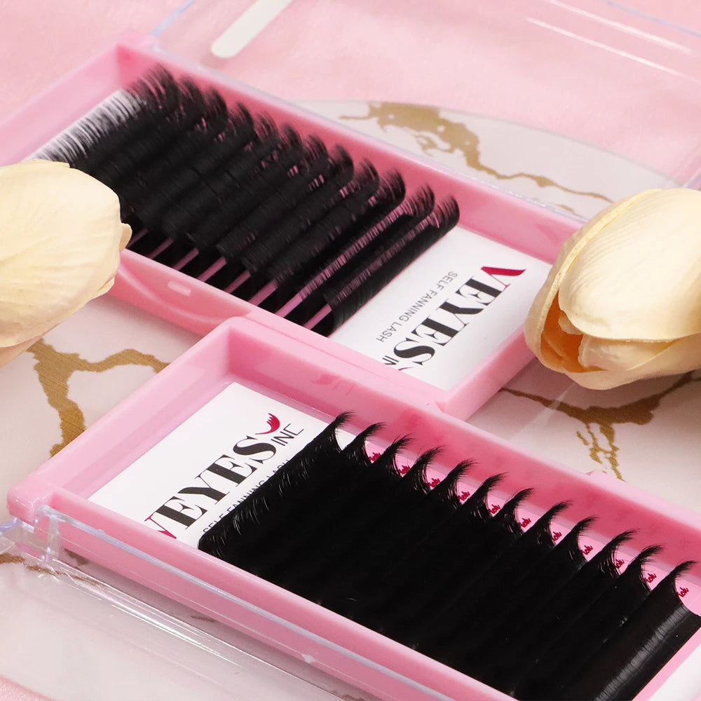 Veyes Premium Individual Volume Mink Eyelash Extensions Long Matte Style Easy Fan Lash Trays with Overnight Shipping