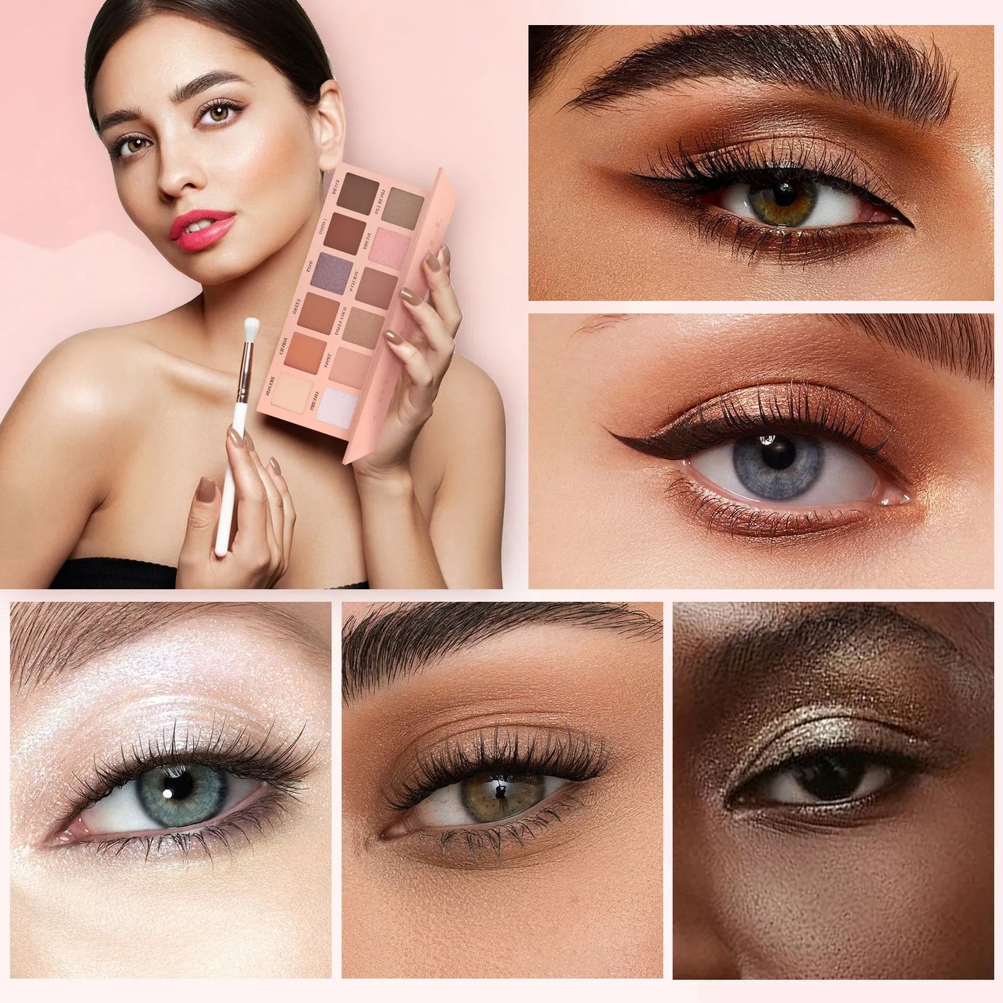 Las Chicas Wholesale 12 Colors Pressed Powder Eyeshadow Shimmer Matte Palette Eye Eyeshadow