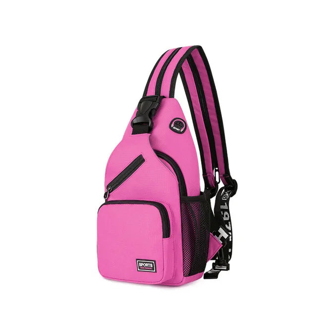 Geestock Small Crossbody Bags For Women Sling Chest Bag Female Mini Travel Sport Shoulder Pack Messenger Bags With Earphone Hole