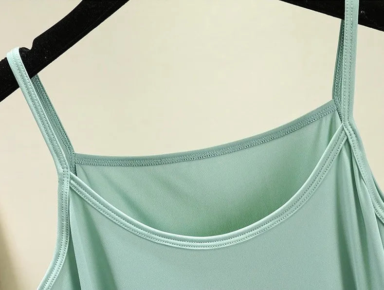 Full Slips Under Dress Women Summer Plus Size Sleeveless Satin Petticoat Underskirt Spaghetti Strap Women Sling Dress